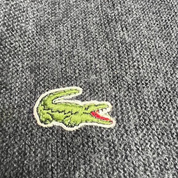 Vintage IZOD Lacoste V-Neck Sweater Men’s L Gray USA Made 100% Orlon Pullover - Picture 8 of 10